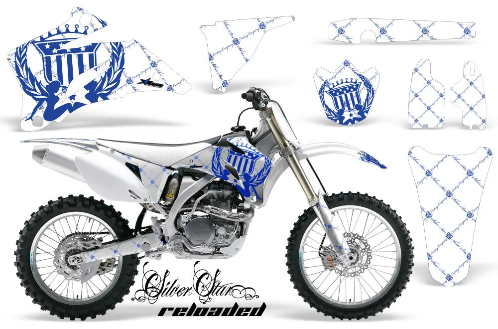 Yamaha YZ250F / YZ450F Dirt Bike Graphic Kit - 2006-2009 Silver Star - Reloaded White