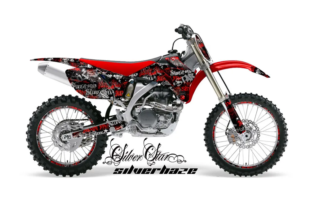 Yamaha YZ250F / YZ450F Dirt Bike Graphic Kit - 2006-2009 Silver Star - Silverhaze Red