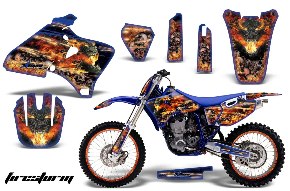 Yamaha YZ400 4 Stroke Dirt Bike Graphic Kit - 1998-2002 Firestorm Blue