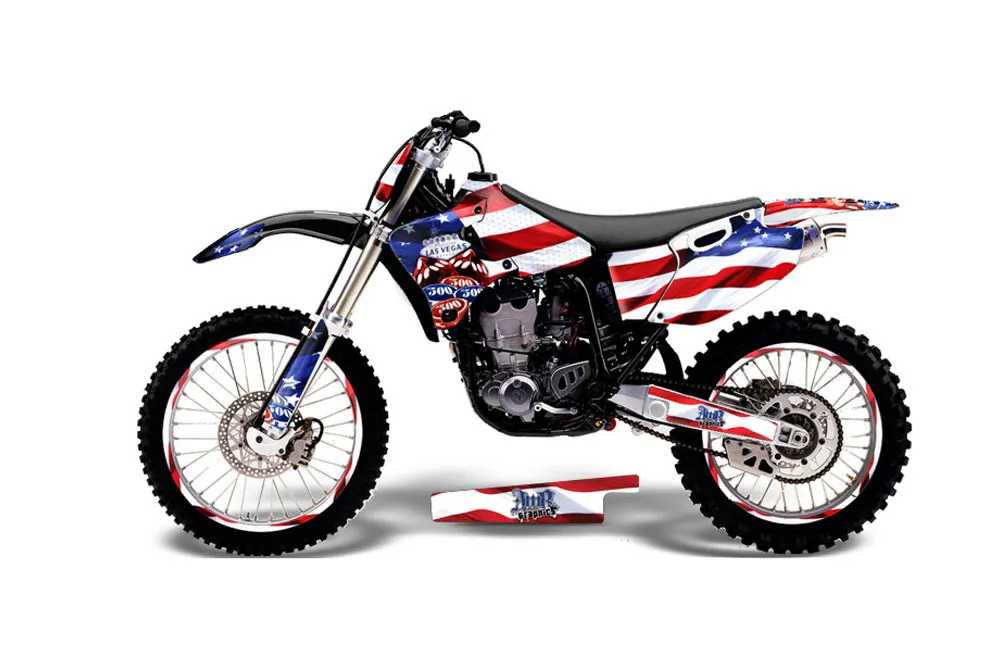 Yamaha YZ400 4 Stroke Dirt Bike Graphic Kit - 1998-2002 Sin and Stripes