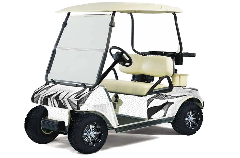 Club Car Golf Cart Graphic Kit - 1983-2014 Tribal Flames White