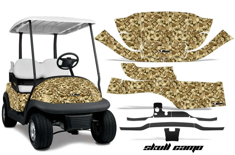 Club Car Precedent I2 Golf Cart Graphic Kit - 2004-2017 Skull Camo Tan