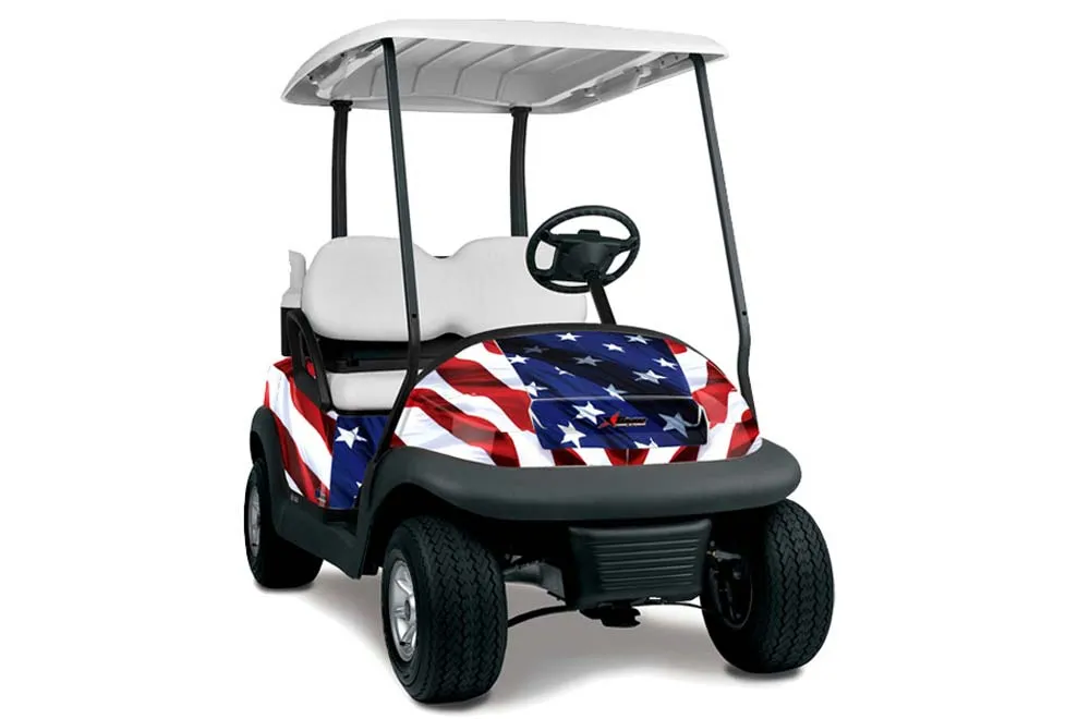 Club Car Precedent I2 Golf Cart Graphic Kit - 2004-2017 Stars n Stripes Red White & Blue