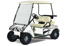 Club Car Golf Cart Graphic Kit - 1983-2014 Tribal Flames White