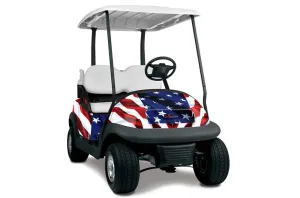 Club Car Precedent I2 Golf Cart Graphic Kit - 2004-2017 Stars n Stripes Red White & Blue