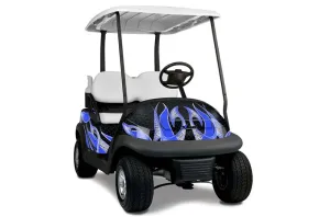 Club Car Precedent I2 Golf Cart Graphic Kit - 2004-2017 Tribal Flames Blue
