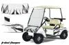 Club Car Golf Cart Graphic Kit - 1983-2014 Tribal Flames White
