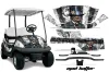 Club Car Precedent I2 Golf Cart Graphic Kit - 2004-2017 Mad Hatter Black White