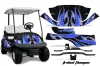 Club Car Precedent I2 Golf Cart Graphic Kit - 2004-2017 Tribal Flames Blue
