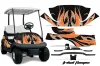 Club Car Precedent I2 Golf Cart Graphic Kit - 2004-2017 Tribal Flames Orange