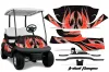 Club Car Precedent I2 Golf Cart Graphic Kit - 2004-2017 Tribal Flames Red
