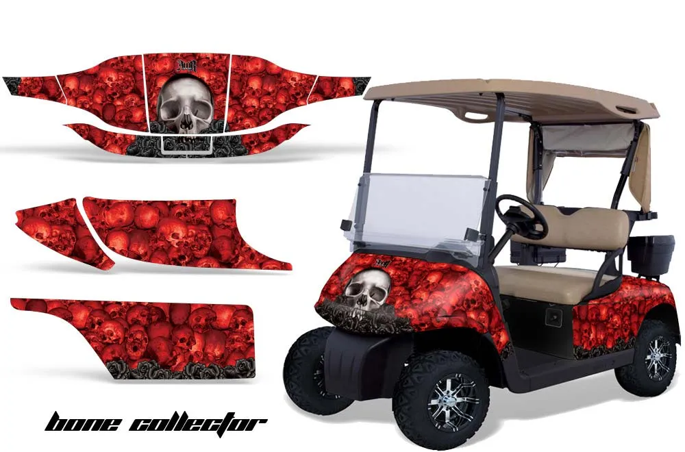 EZ-GO TXT Golf Cart Graphic Kit - 1994-2013 Bone Collector Red