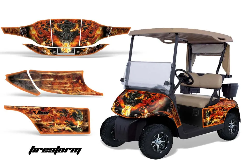 EZ-GO TXT Golf Cart Graphic Kit - 1994-2013 Firestorm Orange