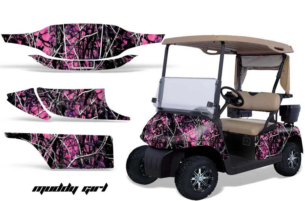 EZ-GO TXT Golf Cart Graphic Kit - 1994-2013 Muddy Girl Pink