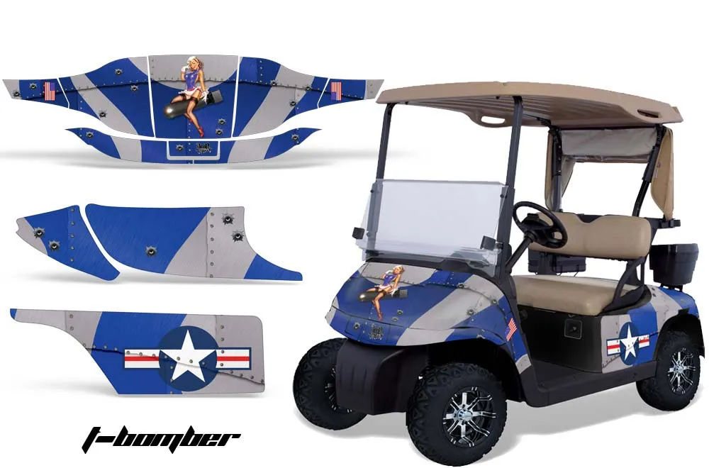 EZ-GO TXT Golf Cart Graphic Kit - 1994-2013 T Bomber Blue