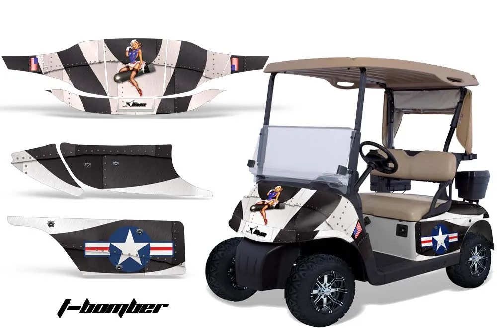 EZ-GO TXT Golf Cart Graphic Kit - 1994-2013 T Bomber White