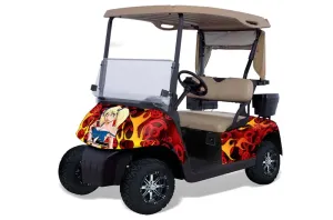 EZ-GO TXT Golf Cart Graphic Kit - 1994-2013 Motorhead Mandy Red