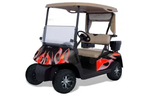 EZ-GO TXT Golf Cart Graphic Kit - 1994-2013 Tribal Flames Red