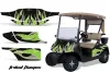 EZ-GO TXT Golf Cart Graphic Kit - 1994-2013 Tribal Flames Green