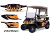 EZ-GO TXT Golf Cart Graphic Kit - 1994-2013 Tribal Flames Orange