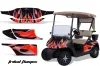 EZ-GO TXT Golf Cart Graphic Kit - 1994-2013 Tribal Flames Red