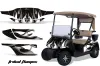 EZ-GO TXT Golf Cart Graphic Kit - 1994-2013 Tribal Flames White