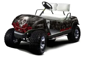 Yamaha G-Series Golf Cart Graphic Kit - 1995-2006 Bone Collector Black