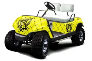 Yamaha G-Series Golf Cart Graphic Kit - 1995-2006 Silver Star Yellow