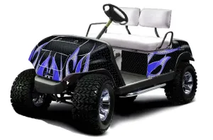 Yamaha G-Series Golf Cart Graphic Kit - 1995-2006 Tribal Flames Blue