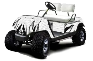 Yamaha G-Series Golf Cart Graphic Kit - 1995-2006 Tribal Flames White