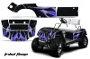 Yamaha G-Series Golf Cart Graphic Kit - 1995-2006 Tribal Flames Blue