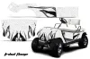 Yamaha G-Series Golf Cart Graphic Kit - 1995-2006 Tribal Flames White