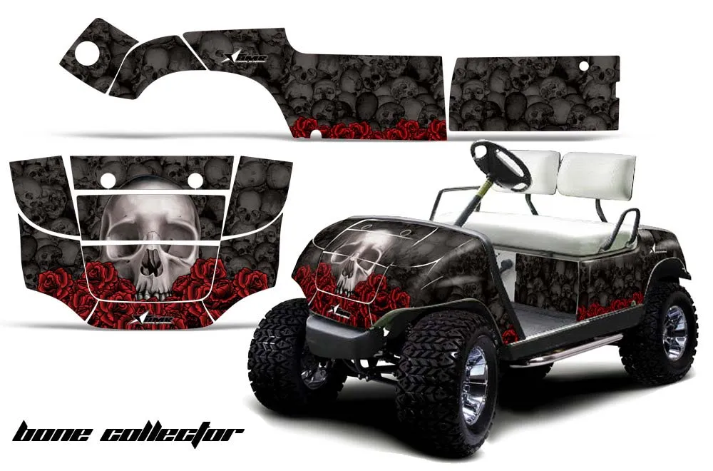 Yamaha G-Series Golf Cart Graphic Kit - 1995-2006 Bone Collector Black