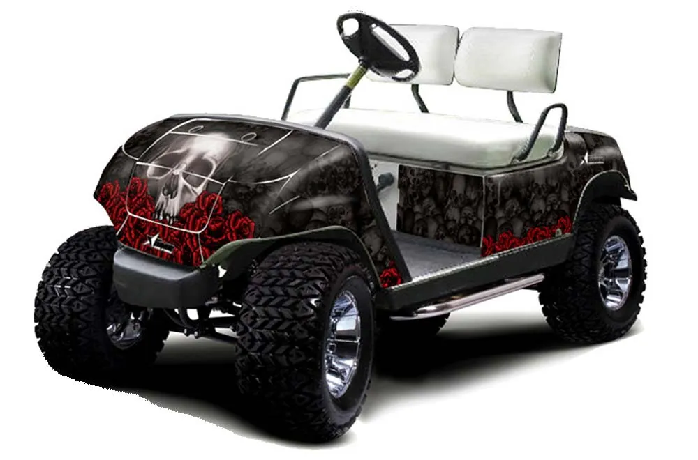 Yamaha G-Series Golf Cart Graphic Kit - 1995-2006 Bone Collector Black