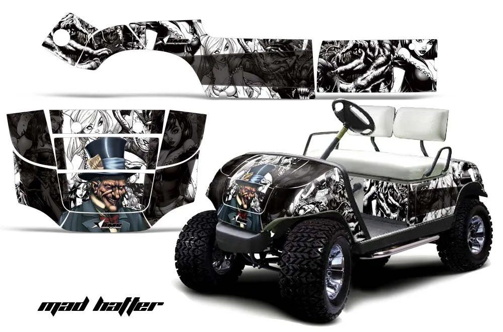 Yamaha G-Series Golf Cart Graphic Kit - 1995-2006 Mad Hatter White