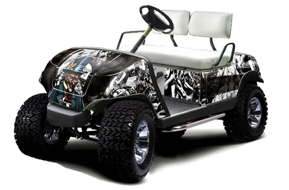 Yamaha G-Series Golf Cart Graphic Kit - 1995-2006 Mad Hatter White