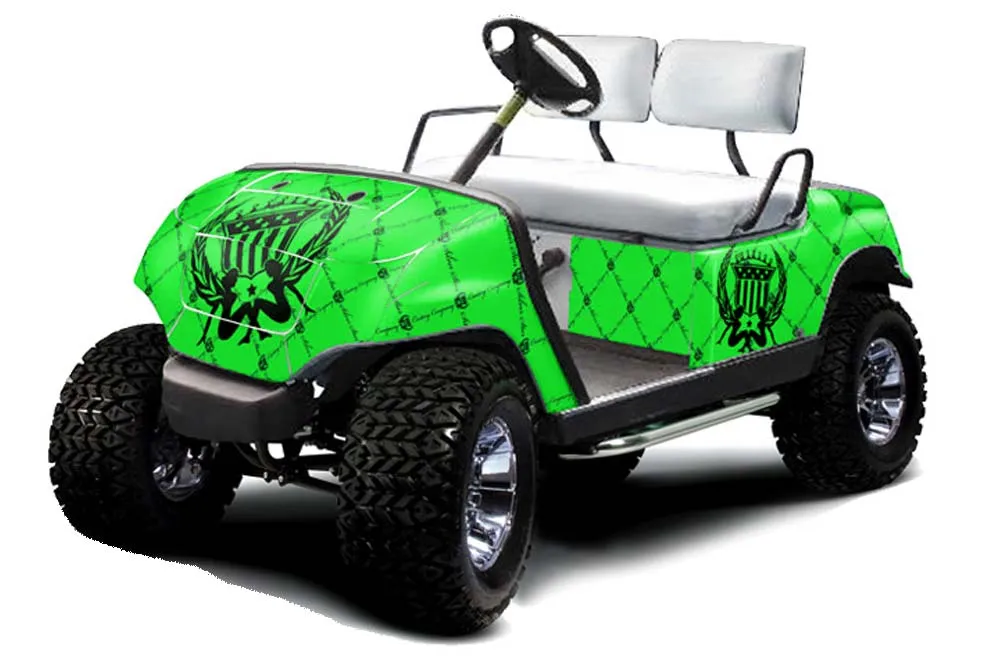 Yamaha G-Series Golf Cart Graphic Kit - 1995-2006 Silver Star Green