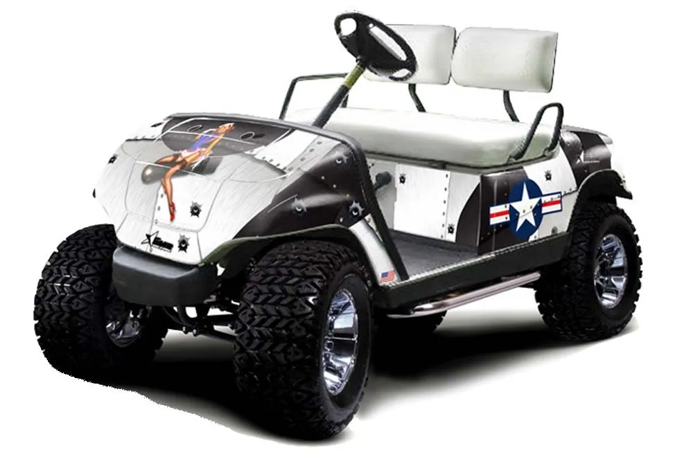 Yamaha G-Series Golf Cart Graphic Kit - 1995-2006 T Bomber White