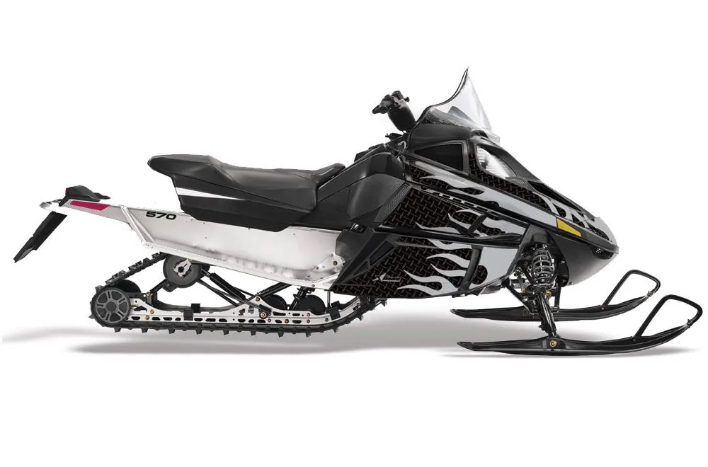 Arctic Cat F Z1 Series Sled Graphic Kit - All Years Diamond Flames Silver