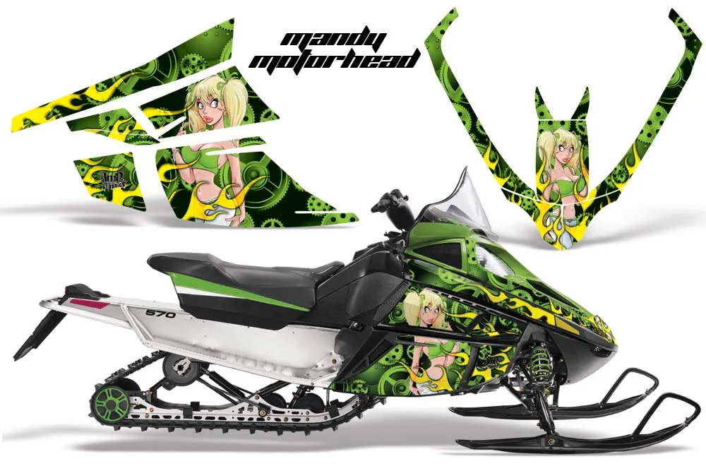 Arctic Cat F Z1 Series Sled Graphic Kit - All Years Motorhead Mandy Green