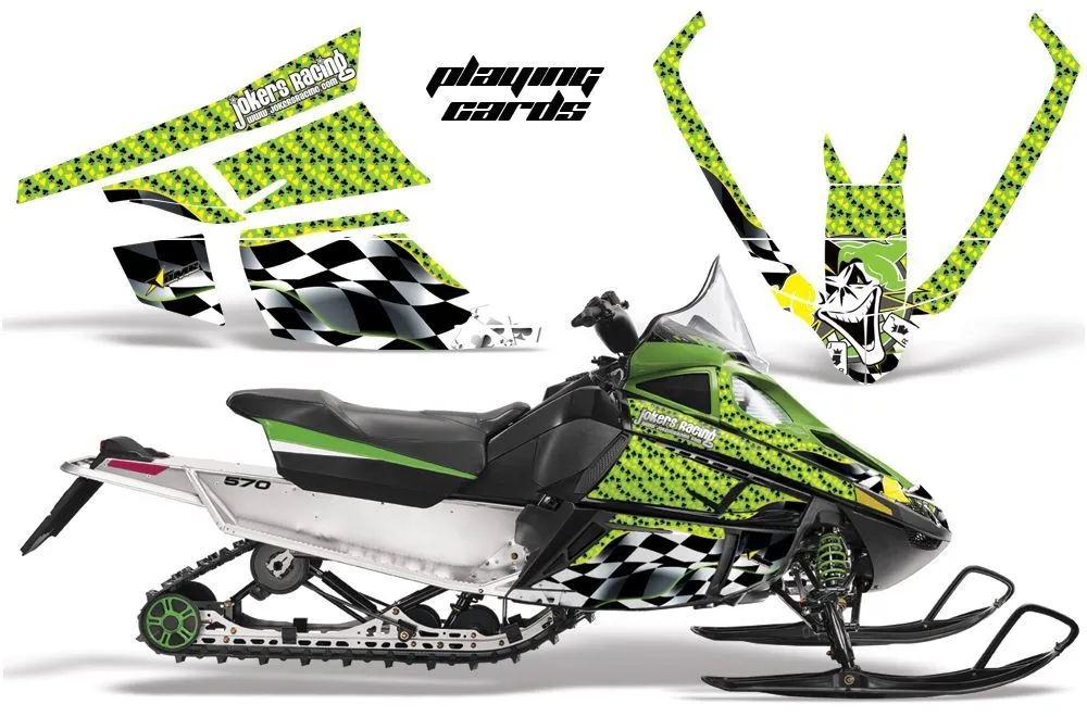 Arctic Cat F Z1 Series Sled Graphic Kit - All Years Playing Cards Green