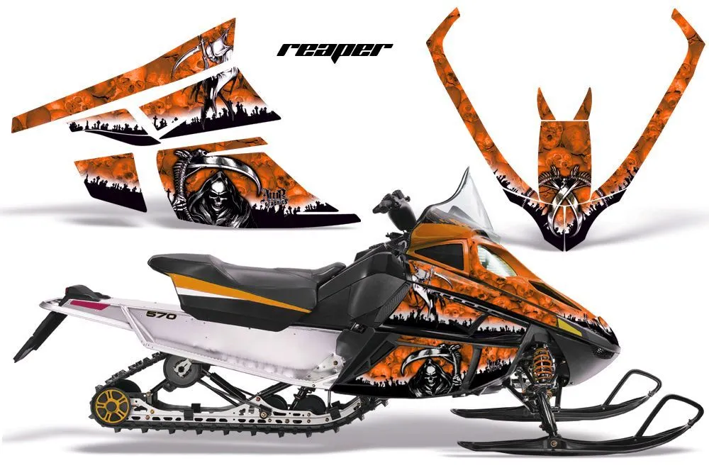 Arctic Cat F Z1 Series Sled Graphic Kit - All Years Reaper Orange