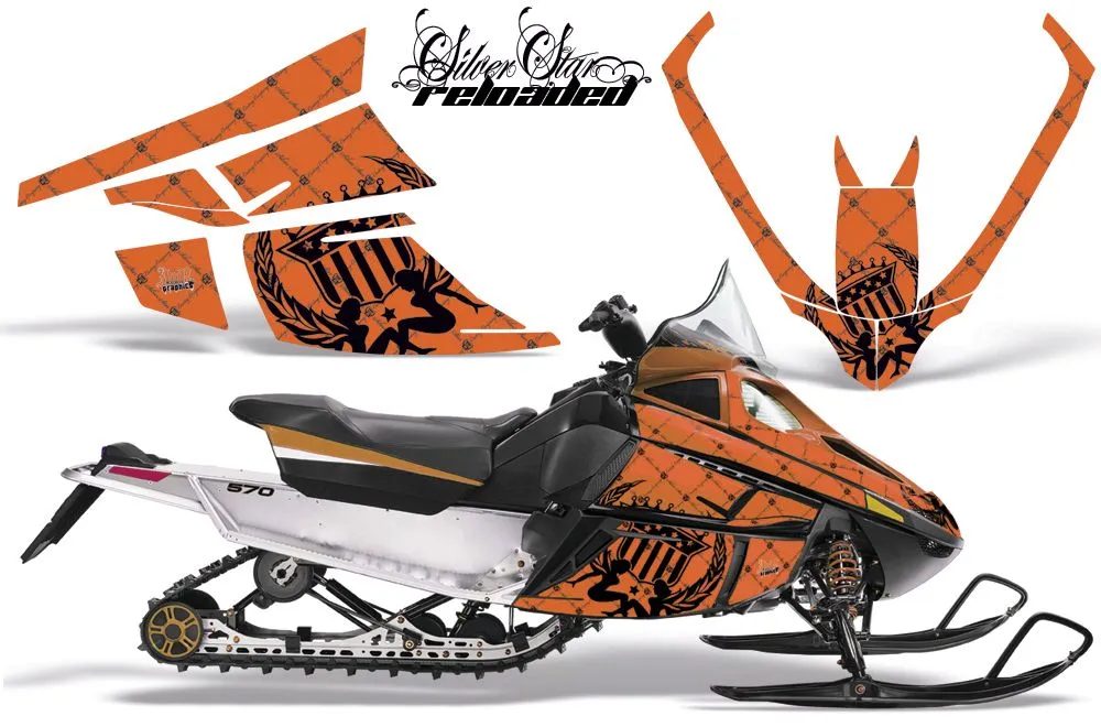 Arctic Cat F Z1 Series Sled Graphic Kit - All Years Silver Star - Reloaded Orange