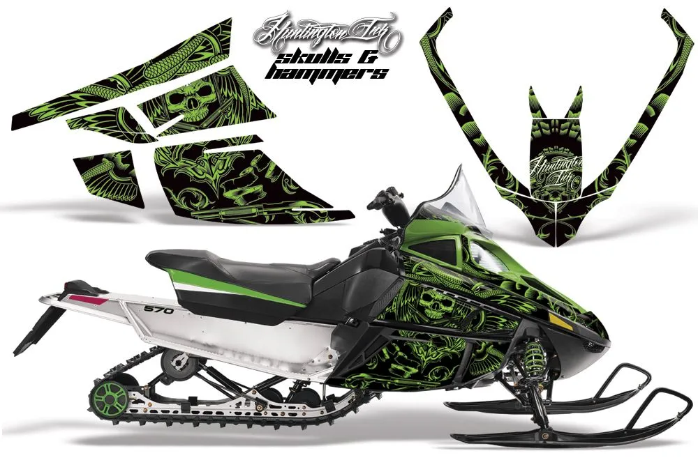 Arctic Cat F Z1 Series Sled Graphic Kit - All Years Skulls N Hammers