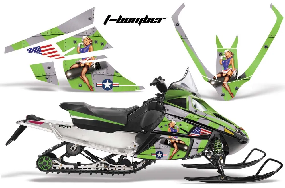 Arctic Cat F Z1 Series Sled Graphic Kit - All Years T Bomber Green