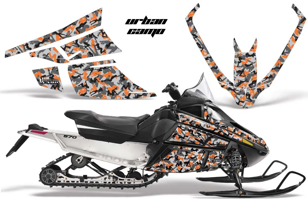 Arctic Cat F Z1 Series Sled Graphic Kit - All Years Urban Camo Orange