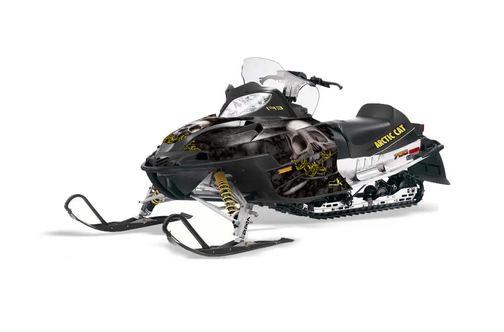 Arctic Cat Firecat F5 / F6 / F7 Sled Graphic Kit - 2003-2006 Bone Collector Black