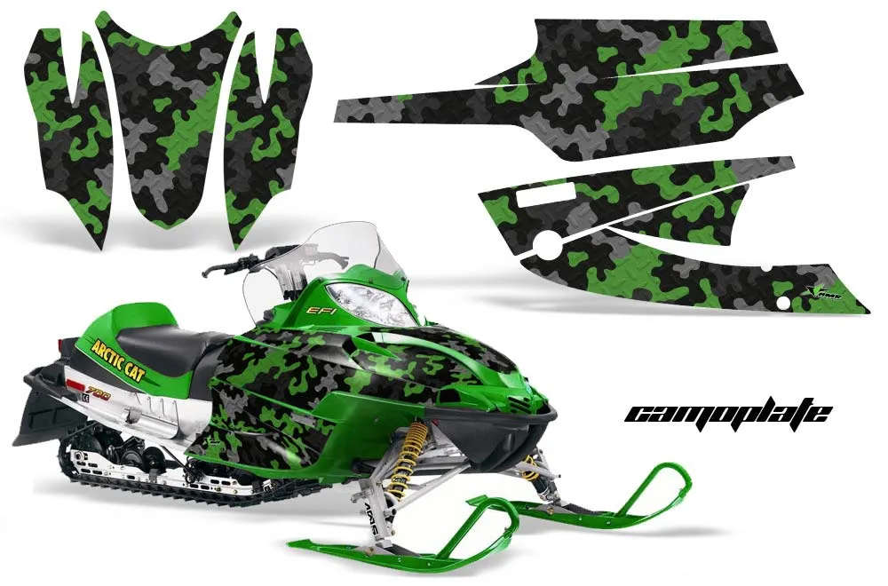 Arctic Cat Firecat F5 / F6 / F7 Sled Graphic Kit - 2003-2006 Camoplate Green