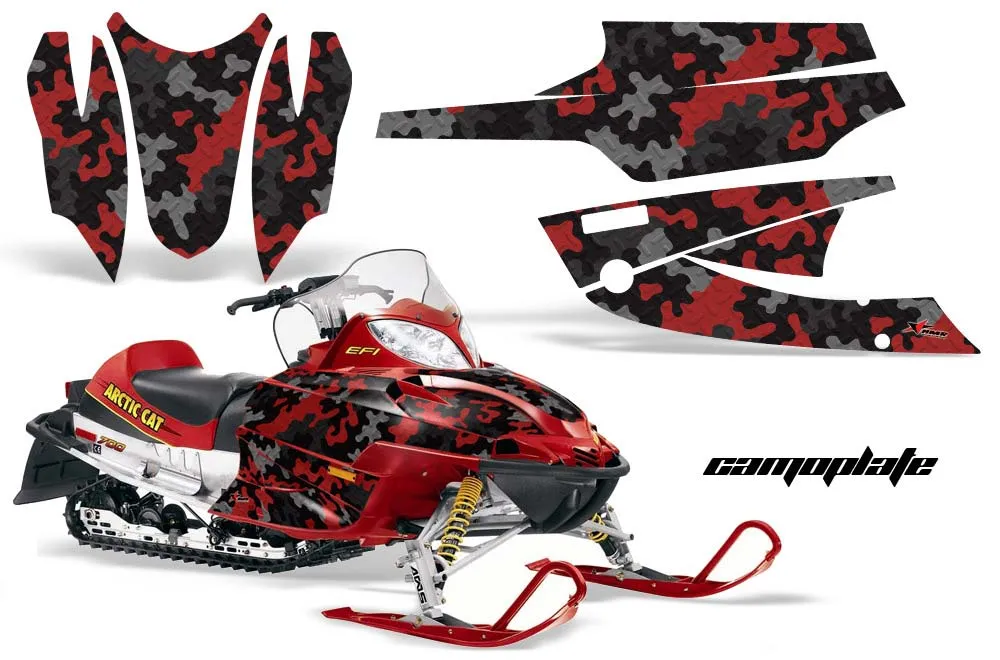 Arctic Cat Firecat F5 / F6 / F7 Sled Graphic Kit - 2003-2006 Camoplate Red