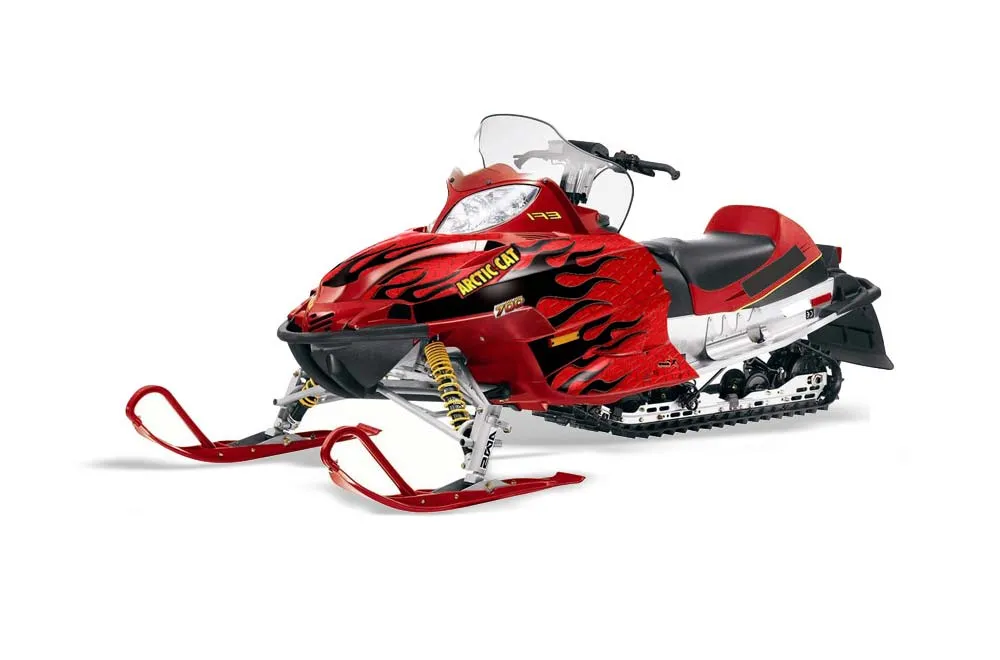 Arctic Cat Firecat F5 / F6 / F7 Sled Graphic Kit - 2003-2006 Diamond Flames Red
